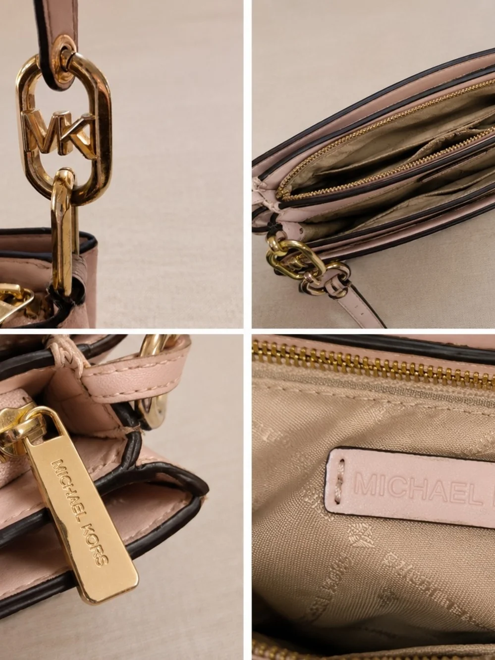 Michael Kors Pink Signature Leather Crossbody Bag